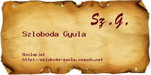 Szloboda Gyula névjegykártya